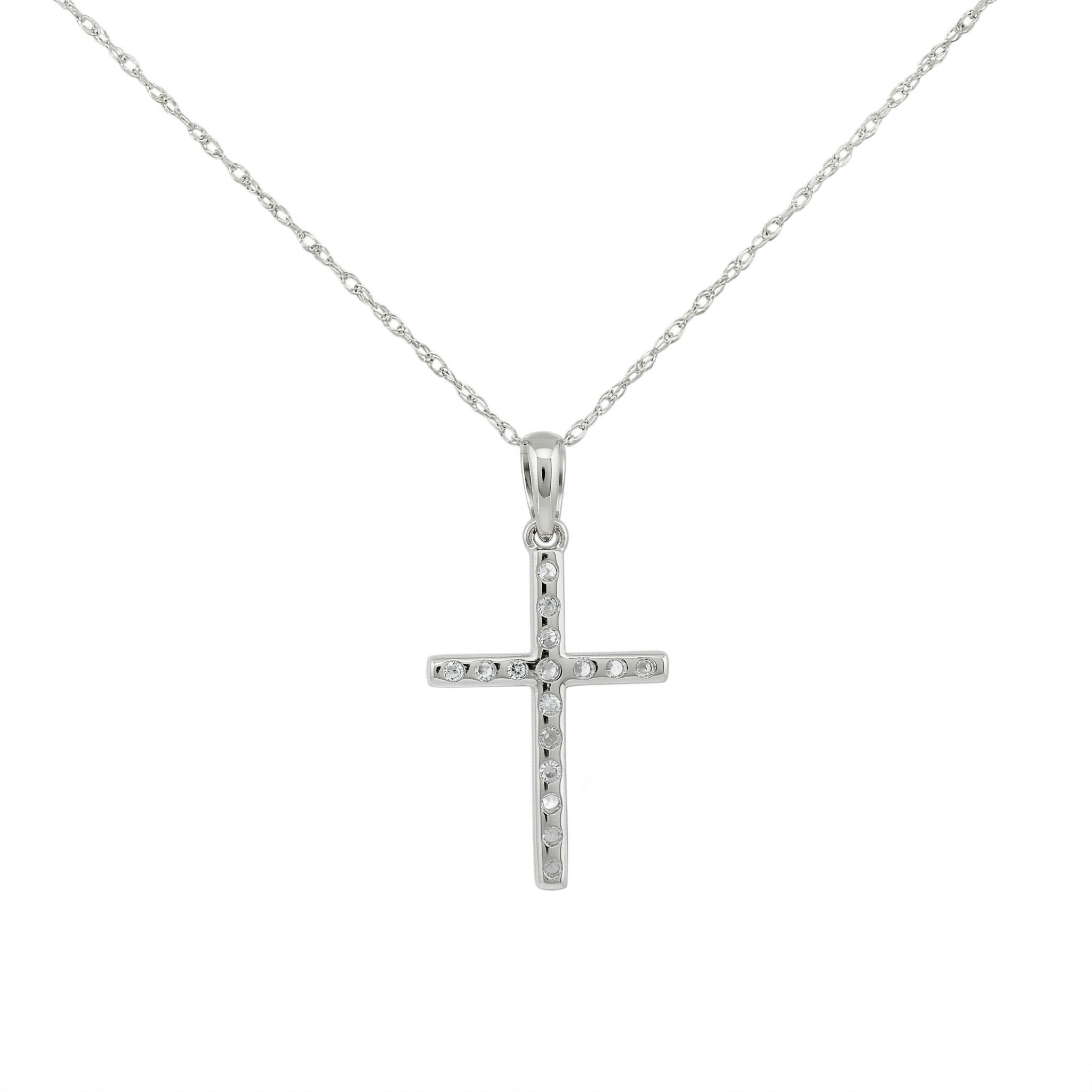 14k Gold Diamond Cross Necklace