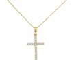 14k Gold Diamond Cross Necklace