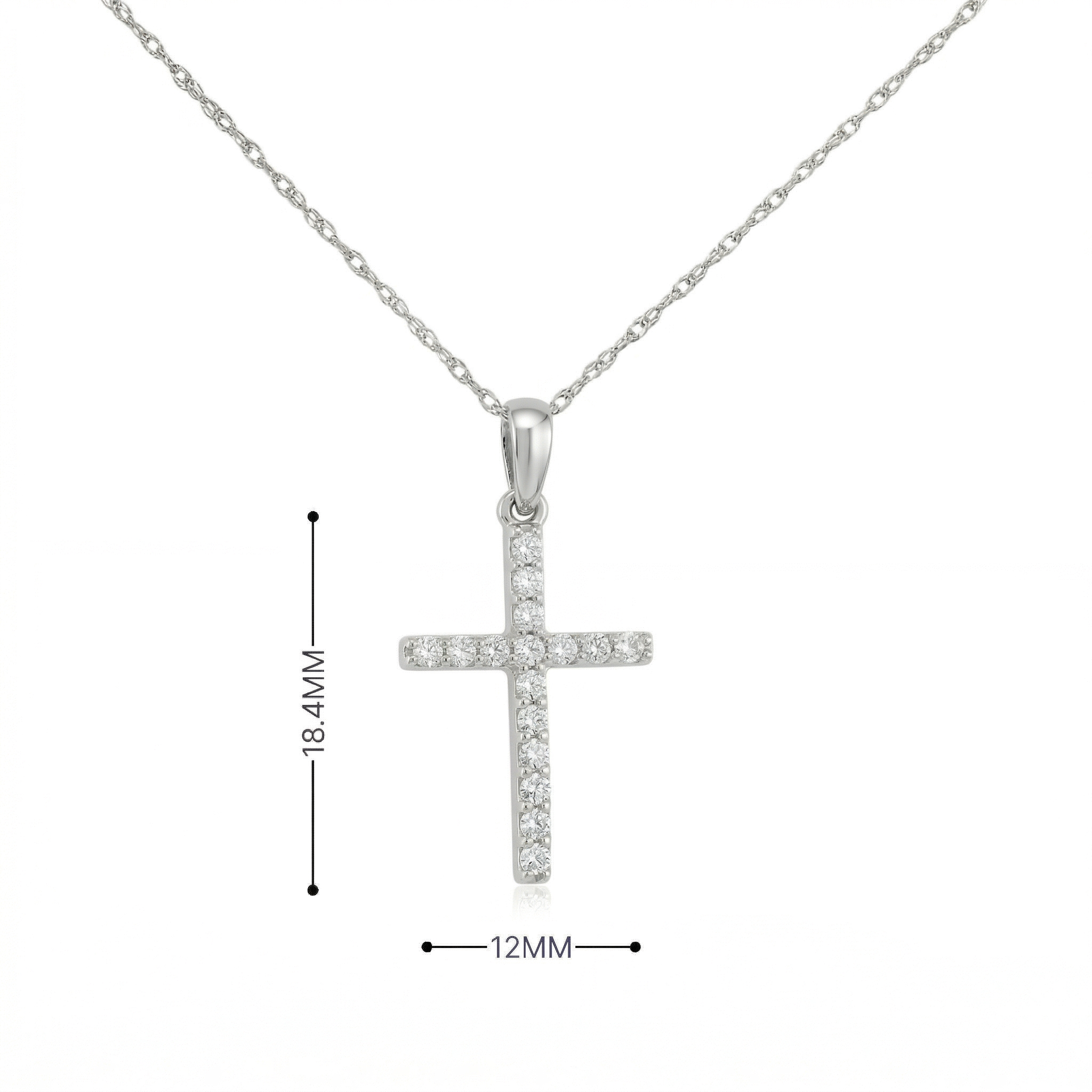 14k Gold Diamond Cross Necklace