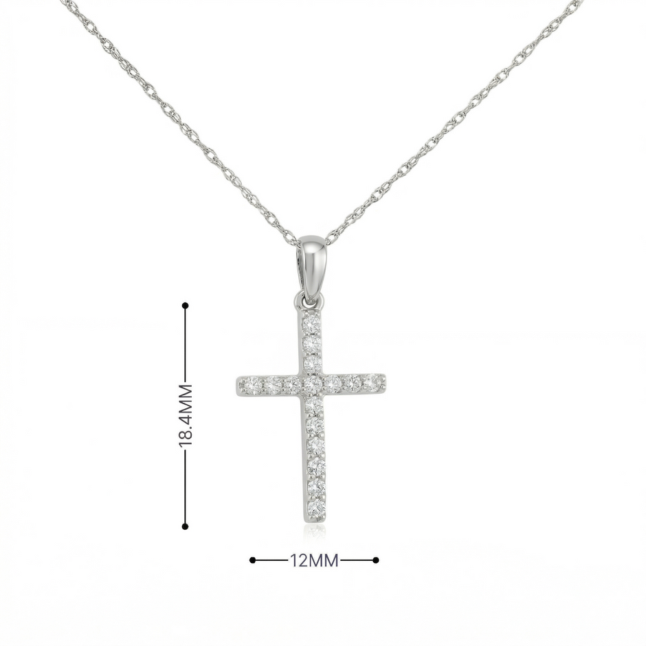 14k Gold Diamond Cross Necklace