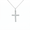 14k Gold Diamond Bubble Cross Necklace