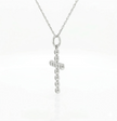 14k Gold Diamond Bubble Cross Necklace