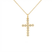 14k Gold Diamond Bubble Cross Necklace