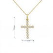 14k Gold Diamond Bubble Cross Necklace