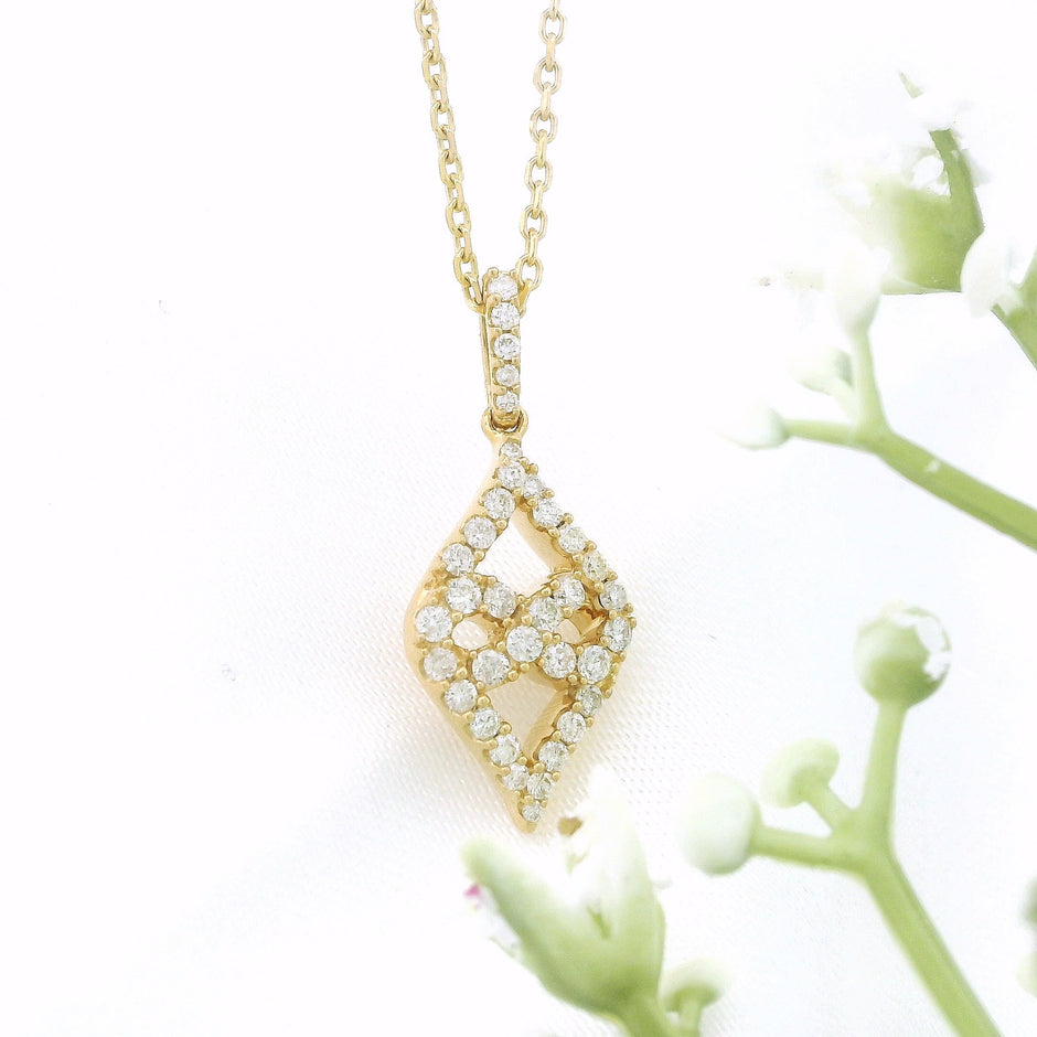 10k Gold Diamond Kite-Shaped Necklace