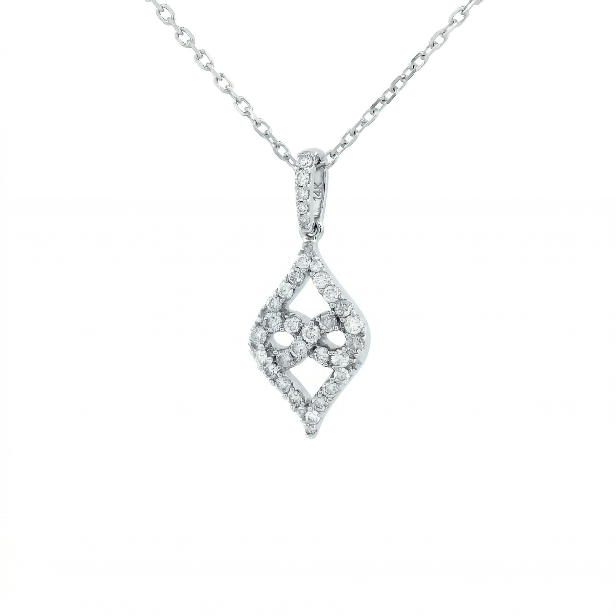 10k Gold Diamond Kite-Shaped Necklace