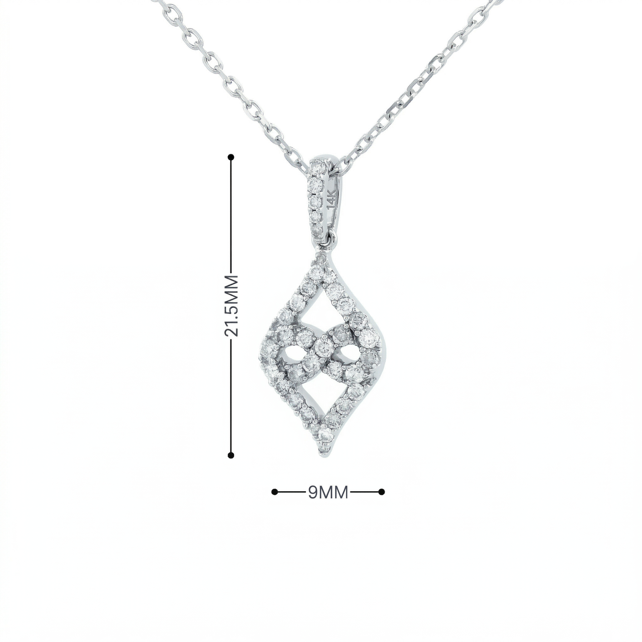 10k Gold Diamond Kite-Shaped Necklace