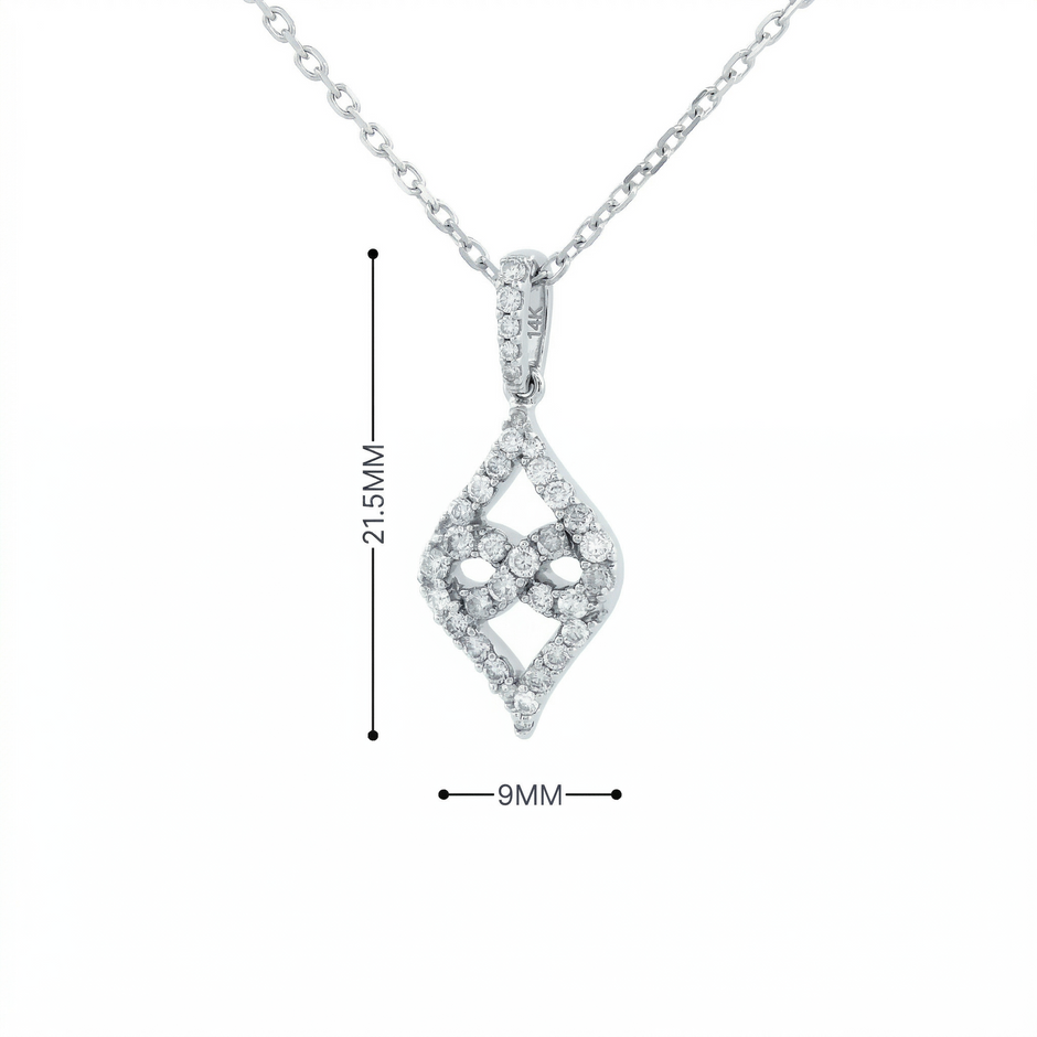 10k Gold Diamond Kite-Shaped Necklace