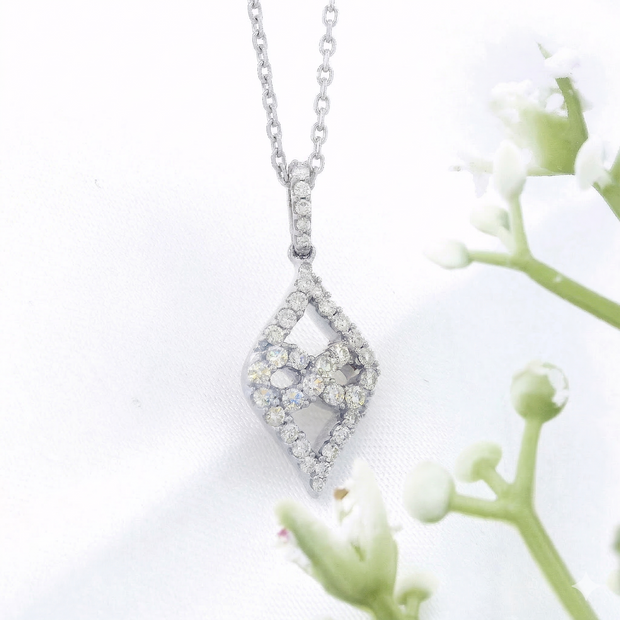 10k Gold Diamond Kite-Shaped Necklace