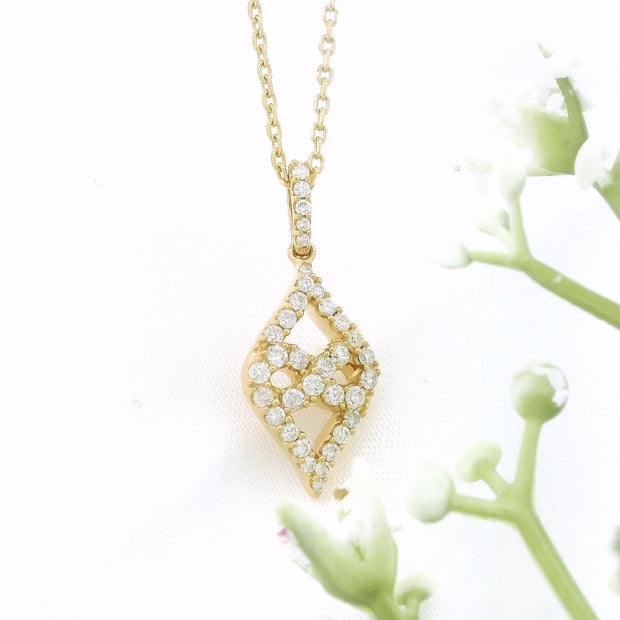 10k Gold Diamond Kite-Shaped Necklace
