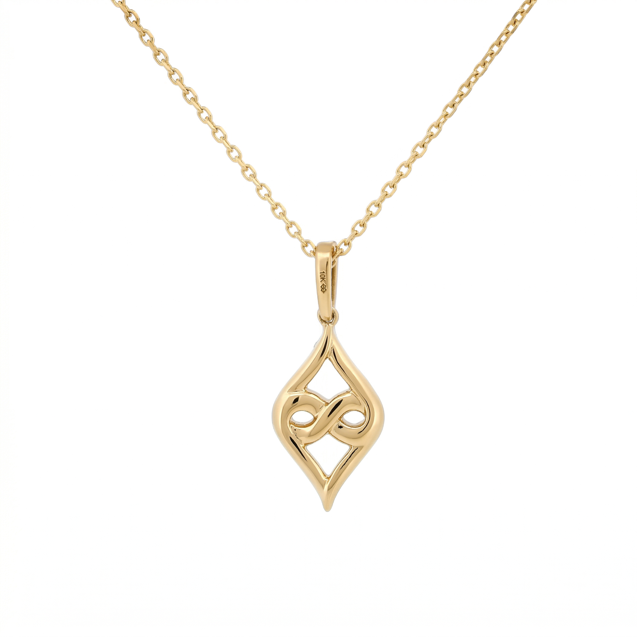 10k Gold Diamond Kite-Shaped Necklace