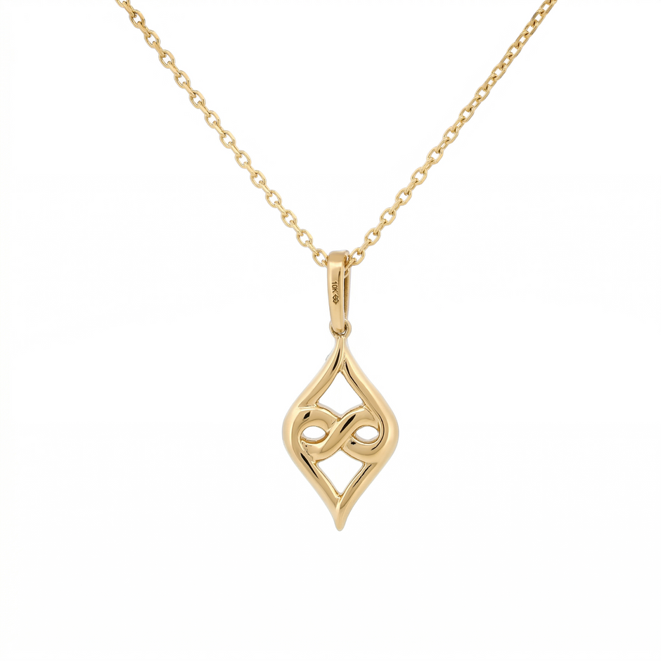 10k Gold Diamond Kite-Shaped Necklace
