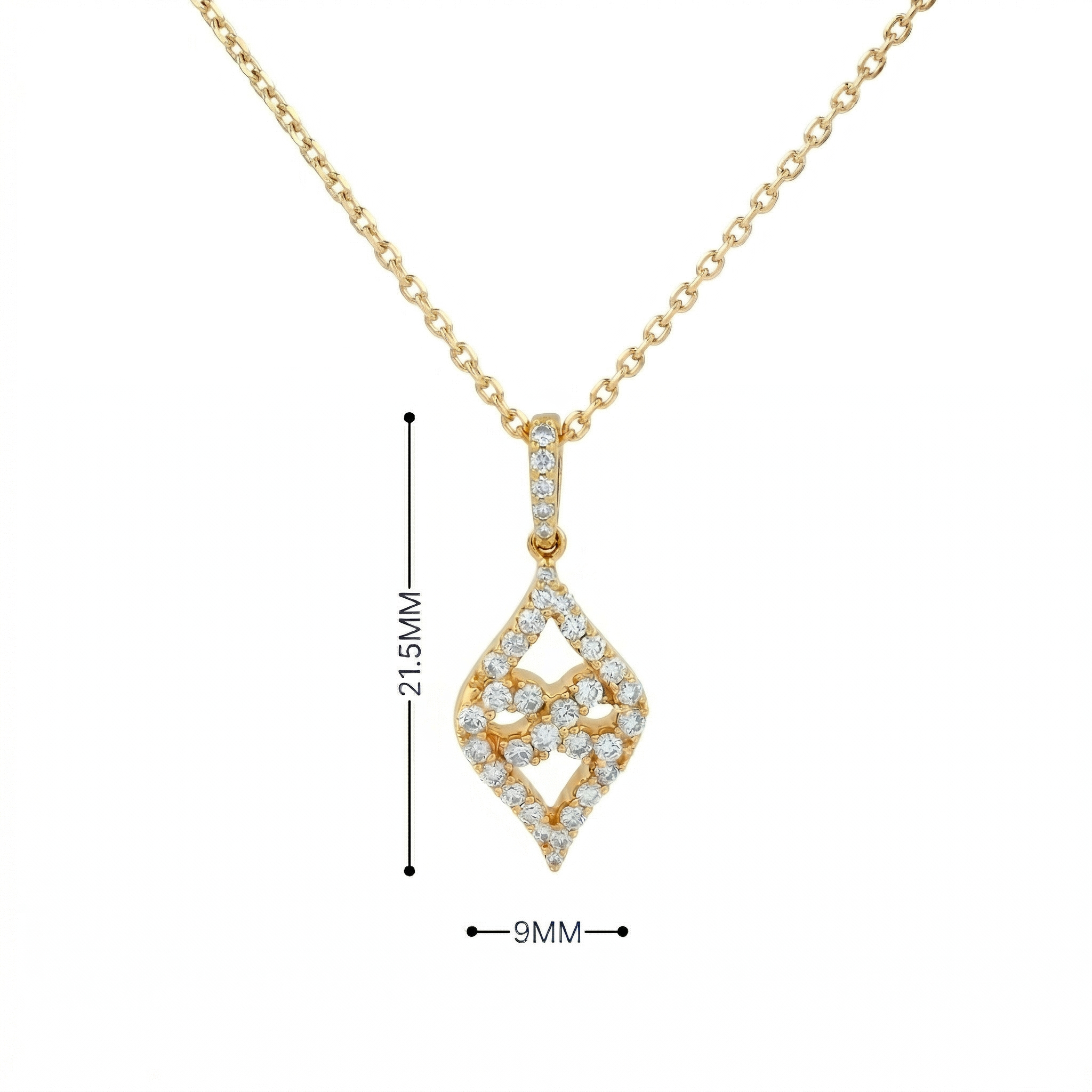 10k Gold Diamond Kite-Shaped Necklace