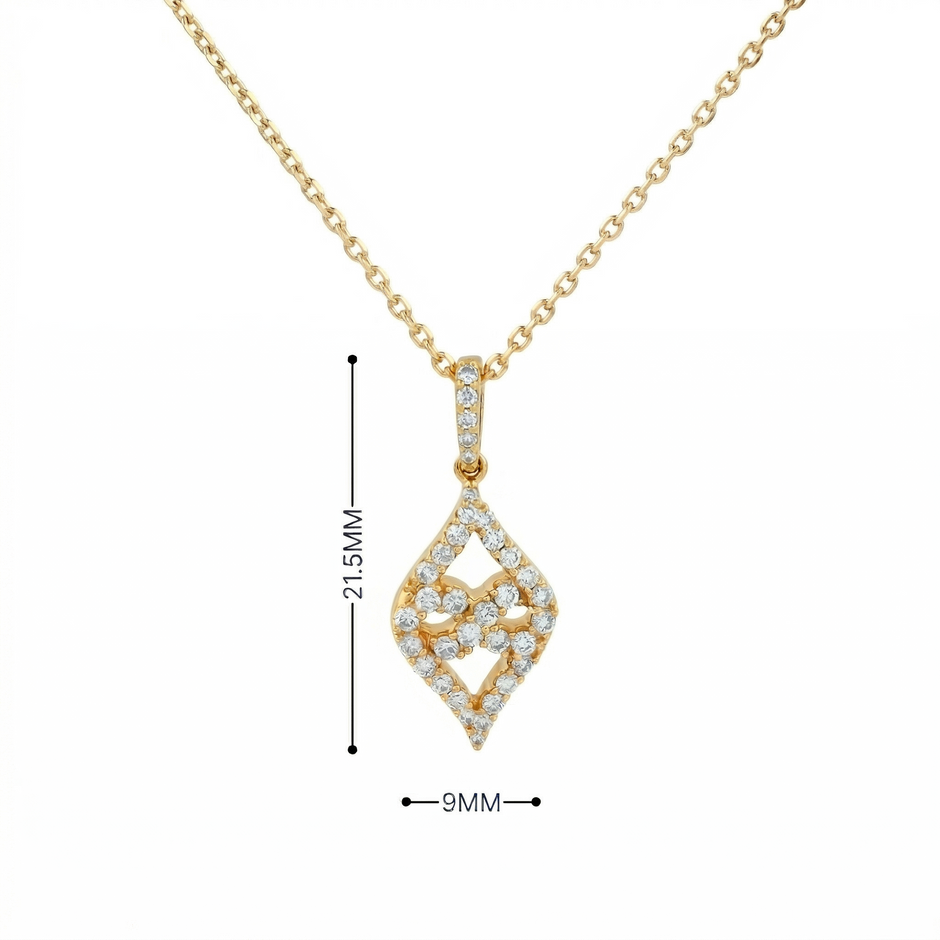 10k Gold Diamond Kite-Shaped Necklace