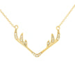 14k Gold Diamond Antler Necklace