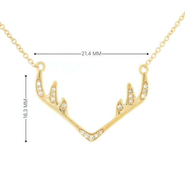 14k Gold Deer Antler Pendant