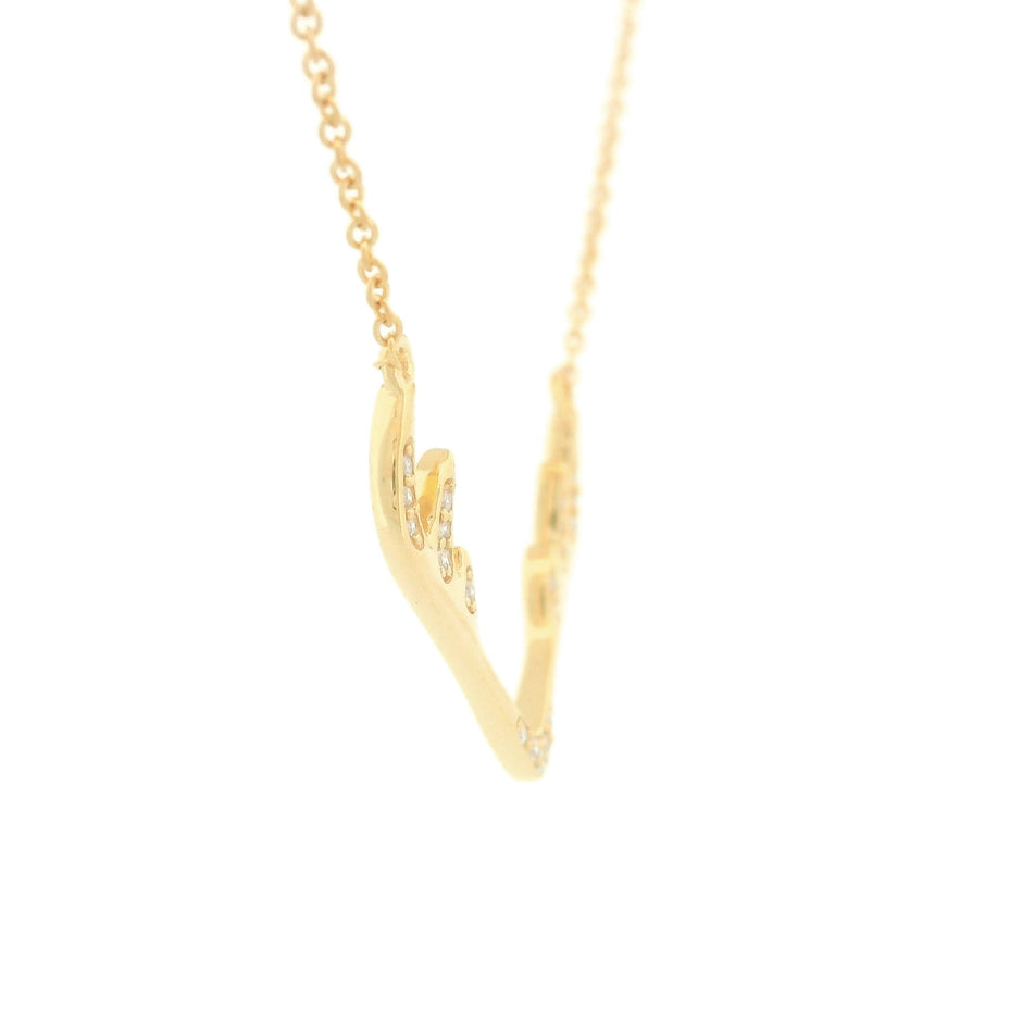 14k Gold Deer Antler Pendant