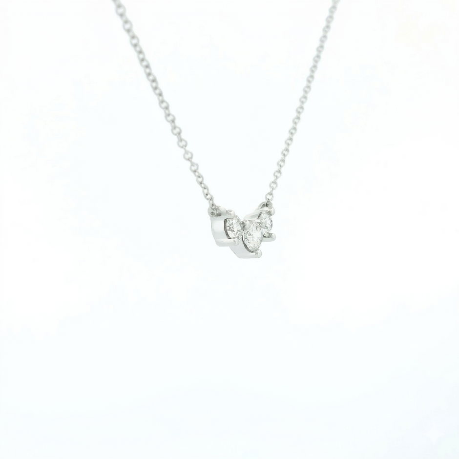 14k Gold Diamond Cluster Bar Necklace