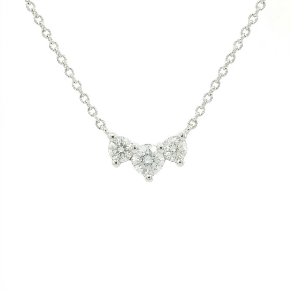 14k Gold Diamond Cluster Bar Necklace