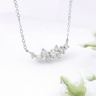 14k Gold Diamond Cluster Bar Necklace