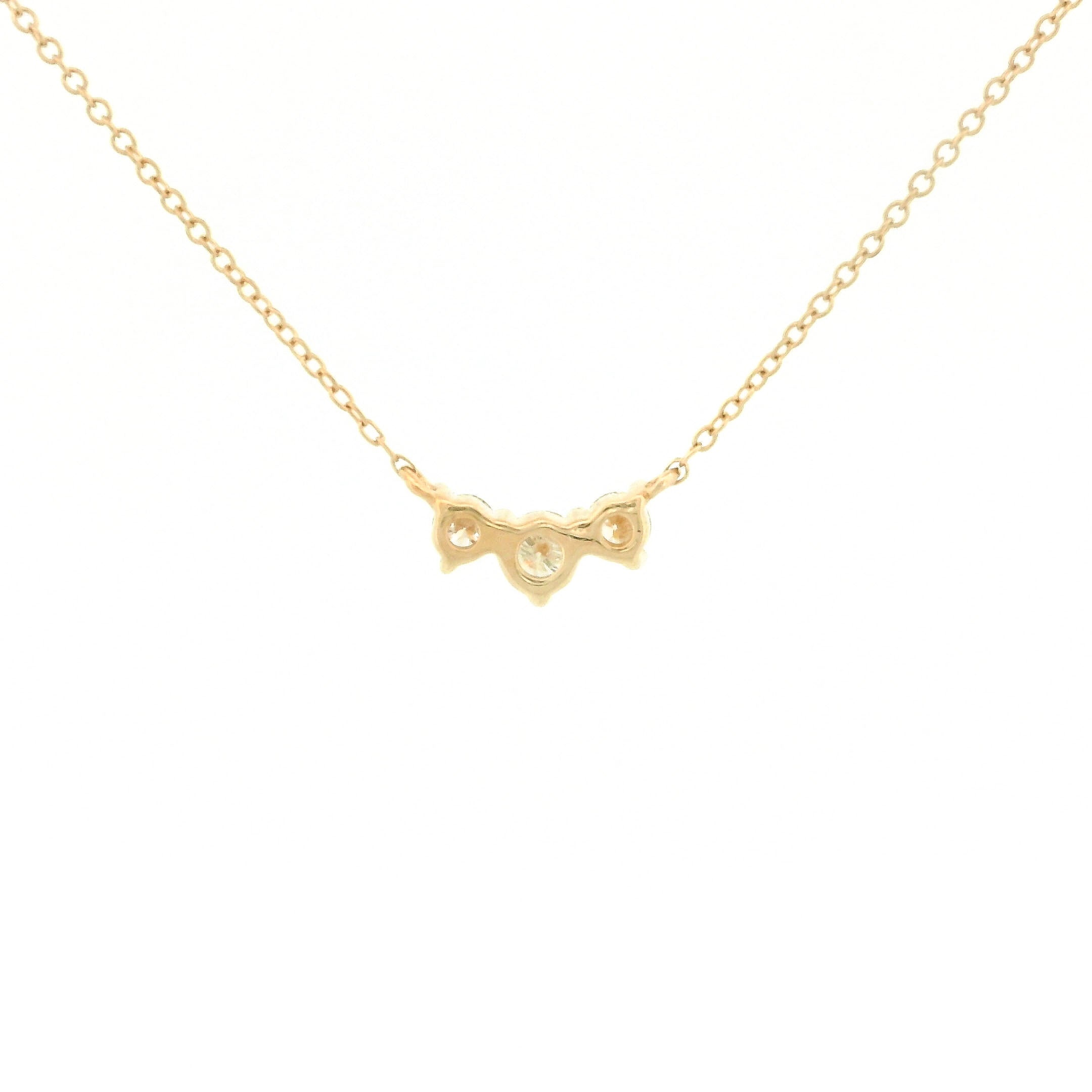14k Gold Diamond Cluster Bar Necklace