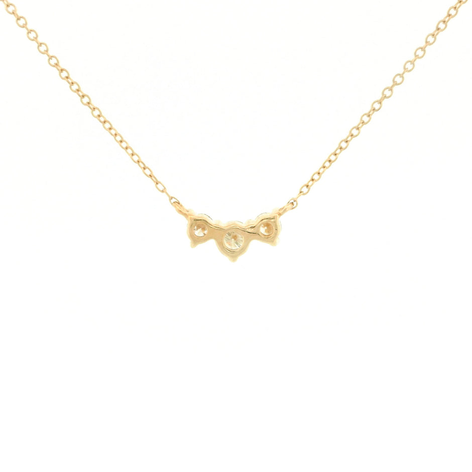 14k Gold Diamond Cluster Bar Necklace