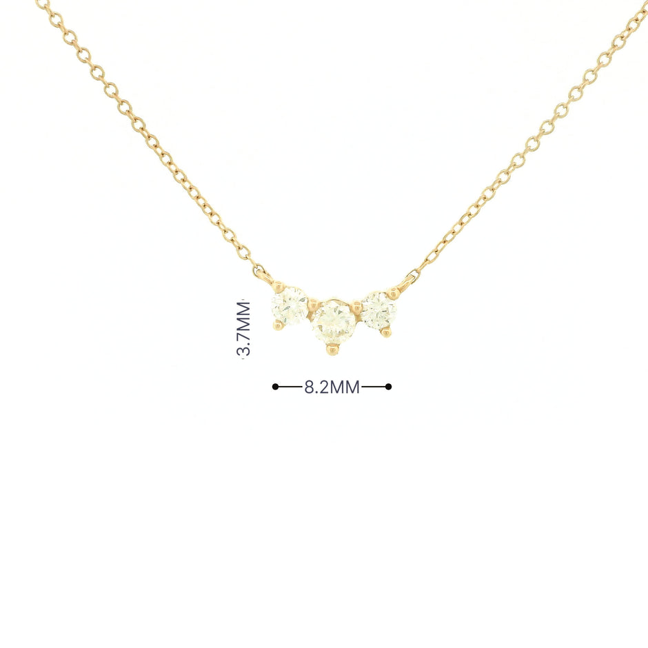 14k Gold Diamond Cluster Bar Necklace