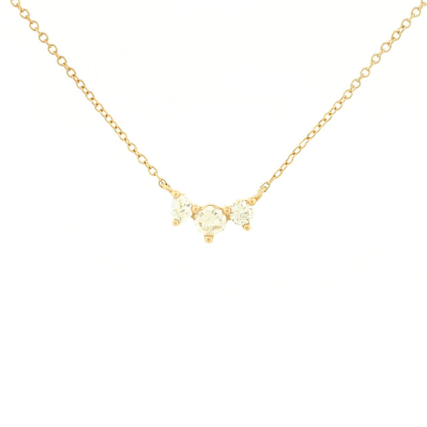 14k Gold Diamond Cluster Bar Necklace