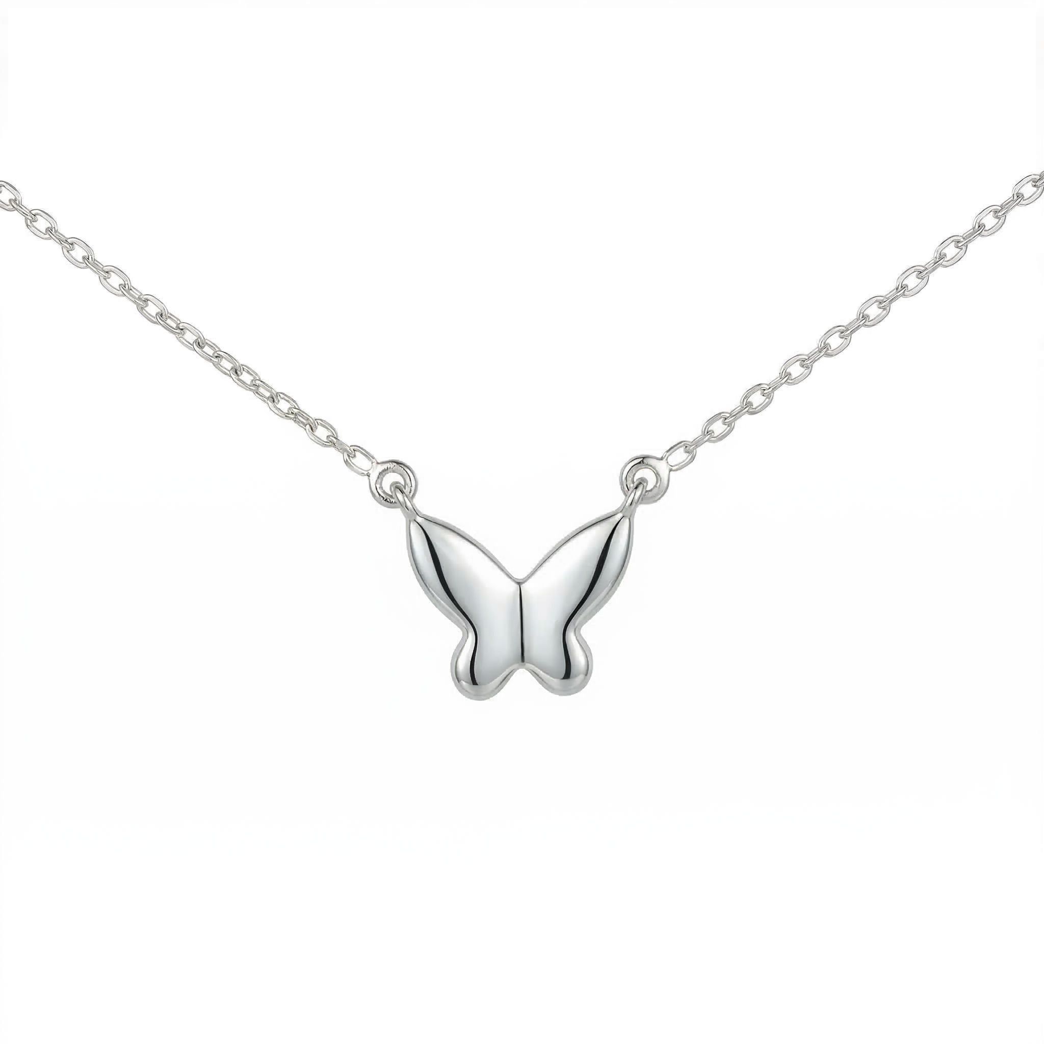 Diamond Pave Butterfly Necklace in 14K Yellow Gold | Real Diamond Pendant Necklace | Dainty Gold Butterfly Charm Necklace