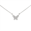 Diamond Pave Butterfly Necklace in 14K Yellow Gold | Real Diamond Pendant Necklace | Dainty Gold Butterfly Charm Necklace