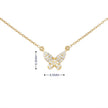 Diamond Pave Butterfly Necklace in 14K Yellow Gold | Real Diamond Pendant Necklace | Dainty Gold Butterfly Charm Necklace