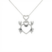 14k Gold Diamond Crab Heart Necklace