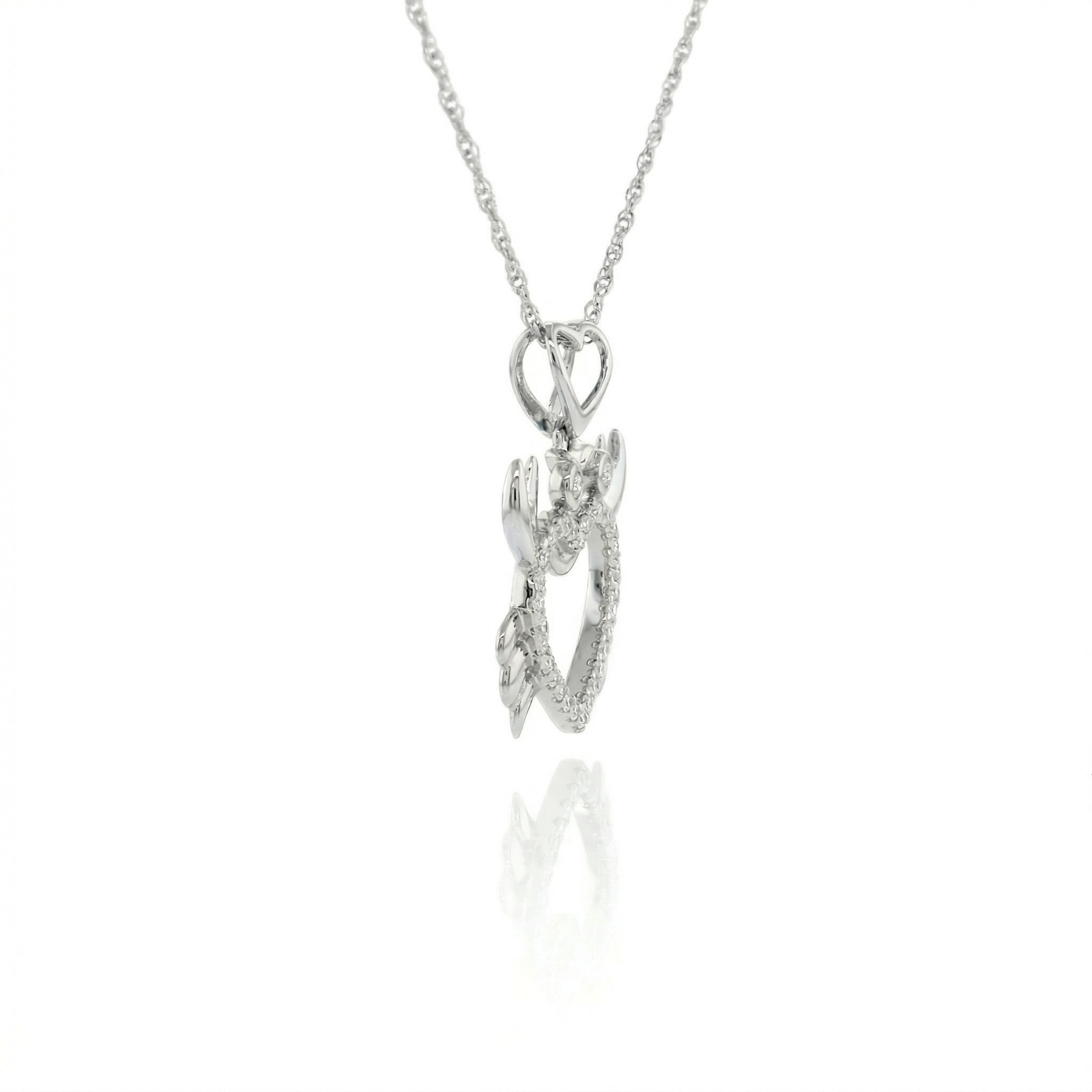 14k Gold Diamond Crab Heart Necklace