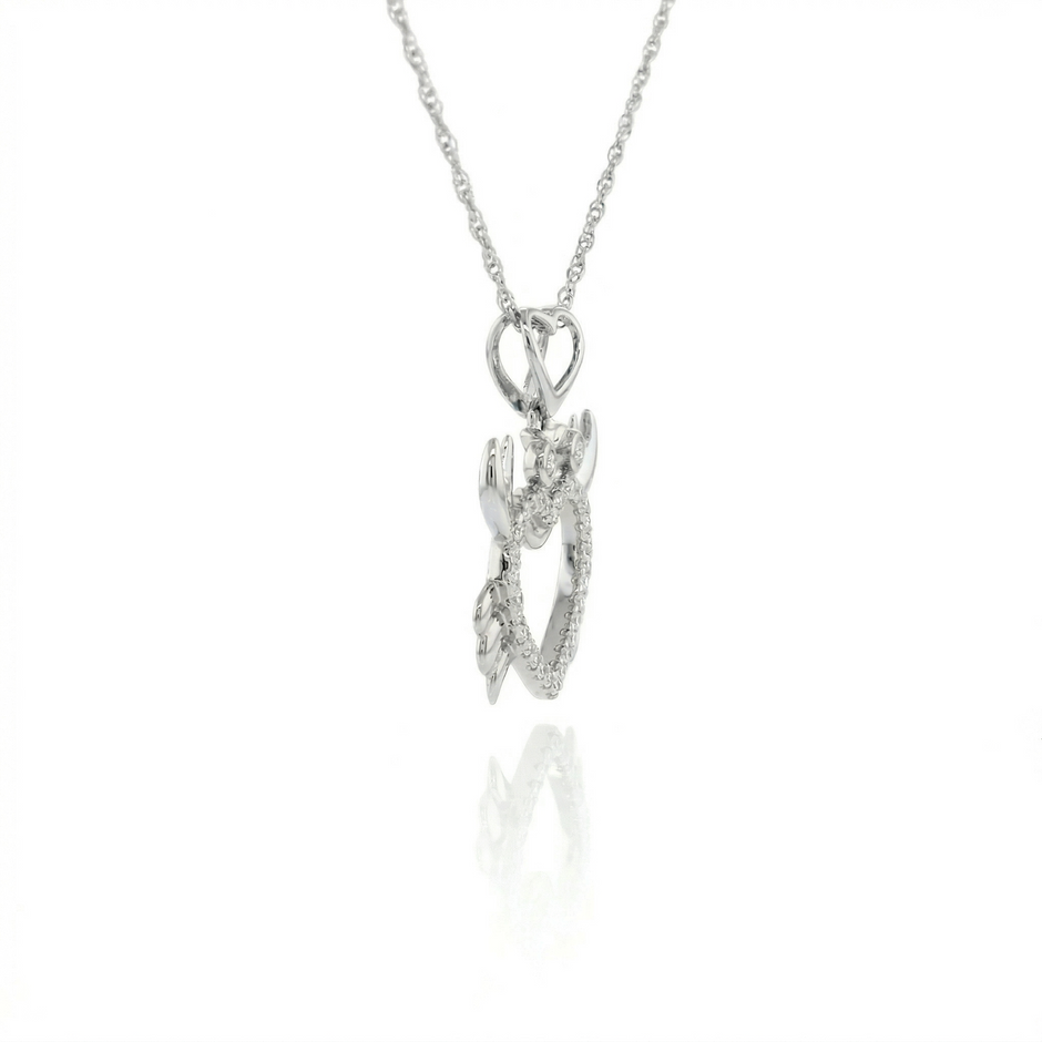 14k Gold Diamond Crab Heart Necklace