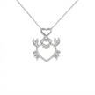 14k Gold Diamond Crab Heart Necklace