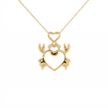 14k Gold Diamond Crab Heart Necklace