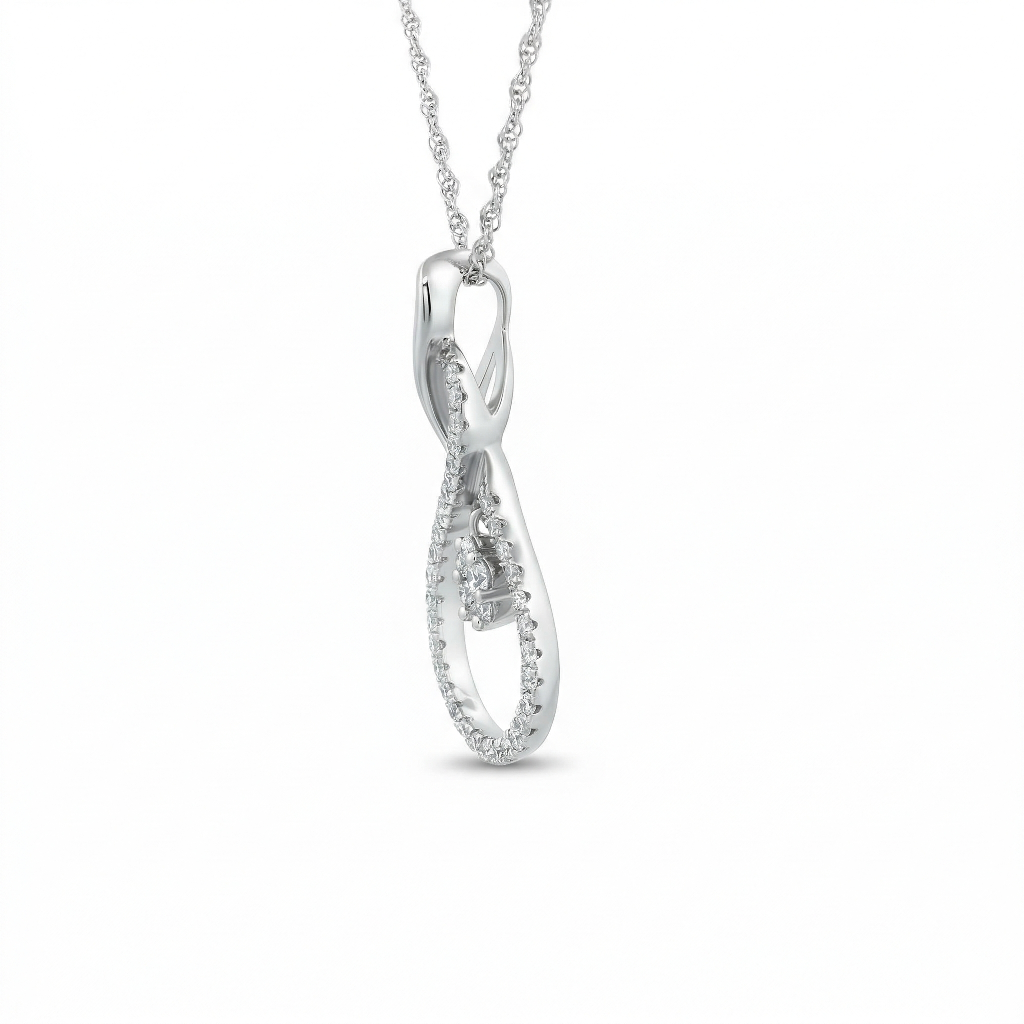 14k Gold Diamond Floating Cluster Necklace
