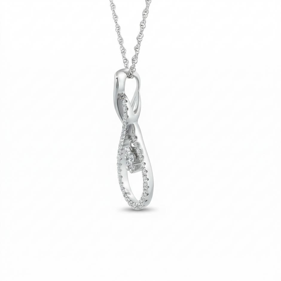 14k Gold Diamond Floating Cluster Necklace