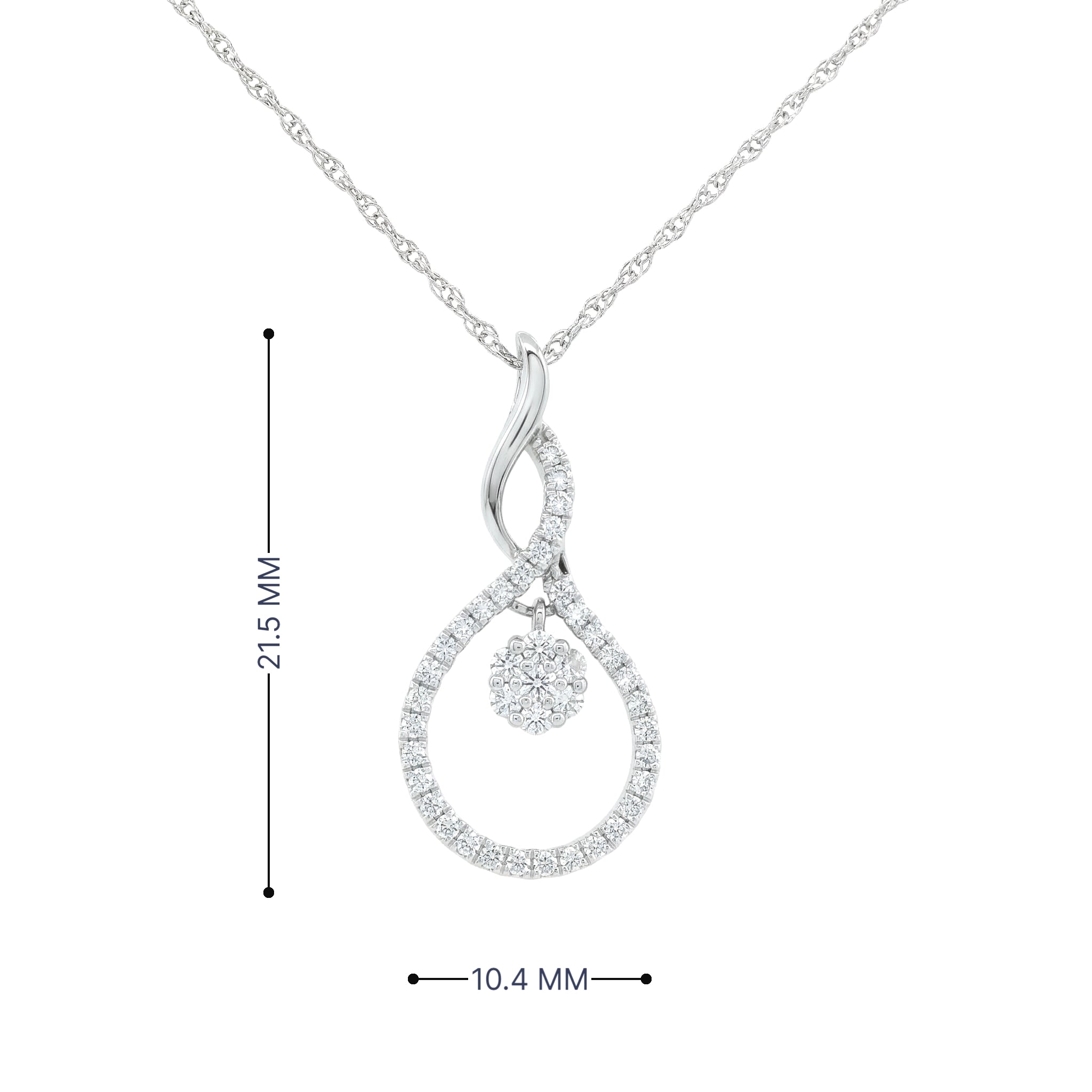14k Gold Diamond Floating Cluster Necklace