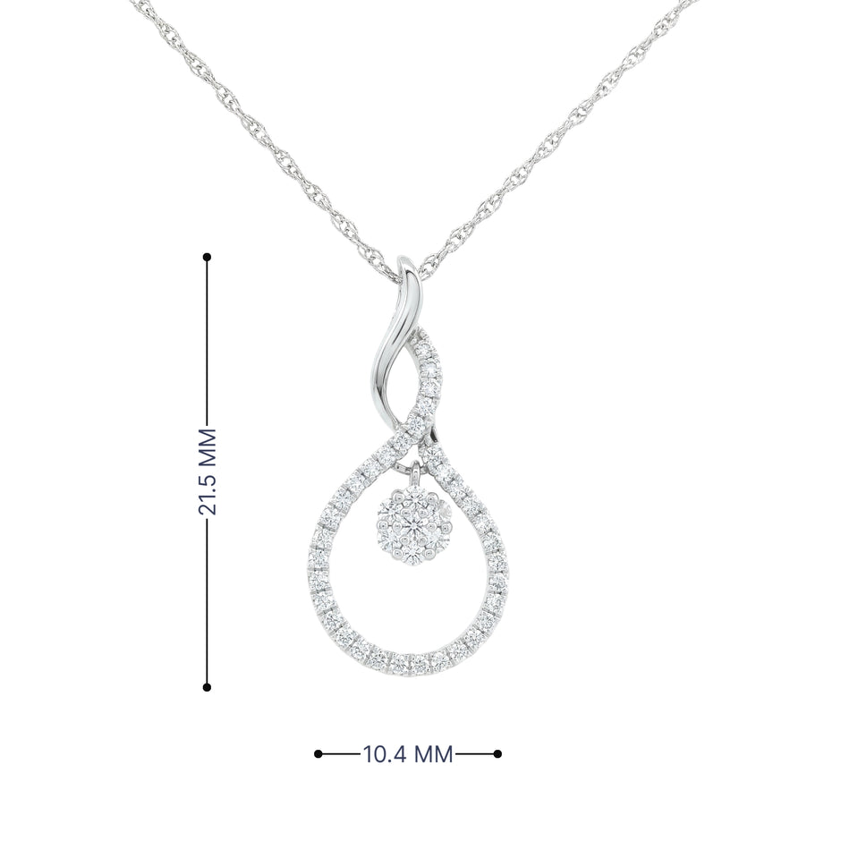 14k Gold Diamond Floating Cluster Necklace