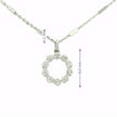14k White Gold Circle Halo Diamond Charm Necklace