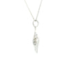 14k White Gold Charm Necklace, Cluster Flower with Rhombus Design