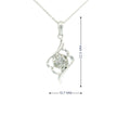 14k White Gold Charm Necklace, Cluster Flower with Rhombus Design