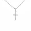 14K Gold Diamond Cross Pendant Necklace | .12 Ctw Natural White Diamonds