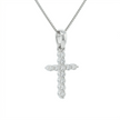 14K Gold Diamond Cross Pendant Necklace | .12 Ctw Natural White Diamonds