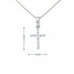 14K Gold Diamond Cross Pendant Necklace | .12 Ctw Natural White Diamonds
