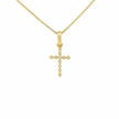 14K Gold Diamond Cross Pendant Necklace | .12 Ctw Natural White Diamonds