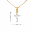 14K Gold Diamond Cross Pendant Necklace | .12 Ctw Natural White Diamonds