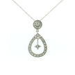 10k White Gold Round and Teardrop Charm Necklace with Dangling Star