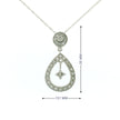10k White Gold Round and Teardrop Charm Necklace with Dangling Star